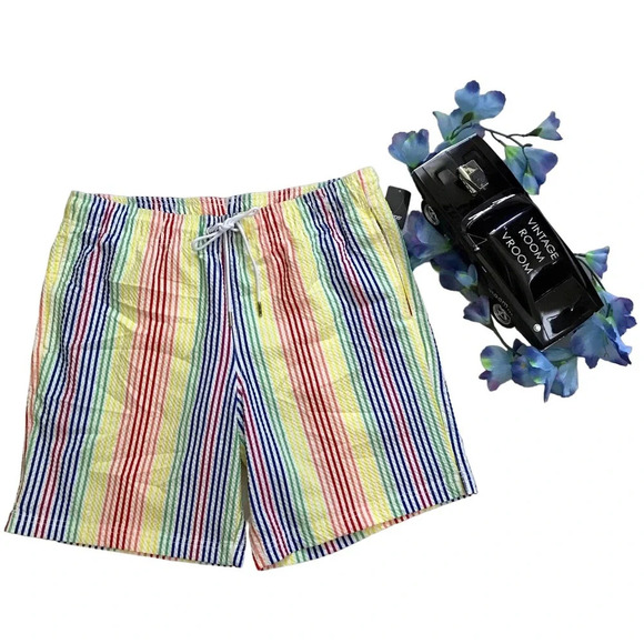 Lands' End NWT Seersucker Volley Swim Trunk Men Various - Picture 1 of 15